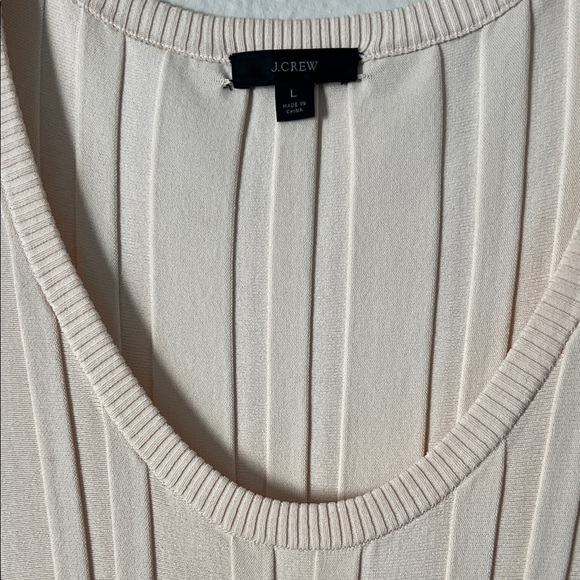 Like New! J. Crew Ribbed Scoopneck Knit Dress Cream in Size L - Picture 5 of 14